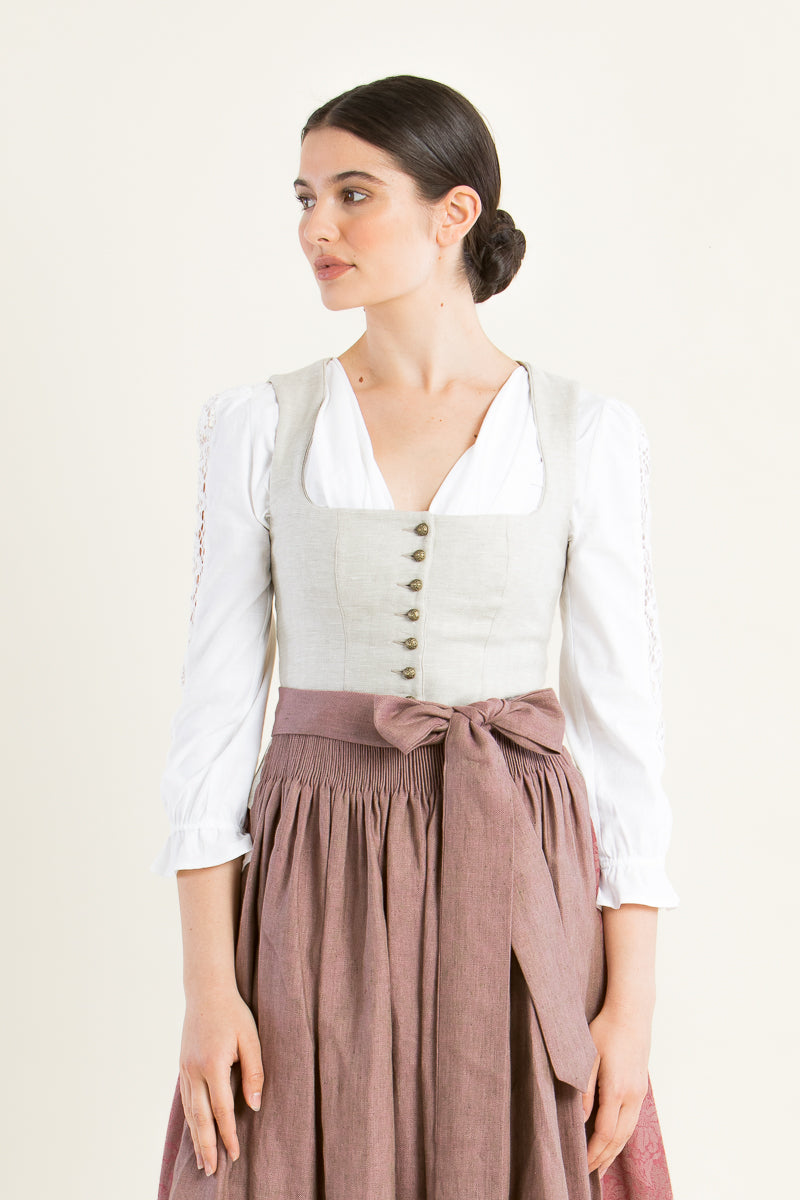 Gottseidank Dirndlbluse Simone weiß Rückansicht | Gottseidank Dirndl Blouse Simone White back view