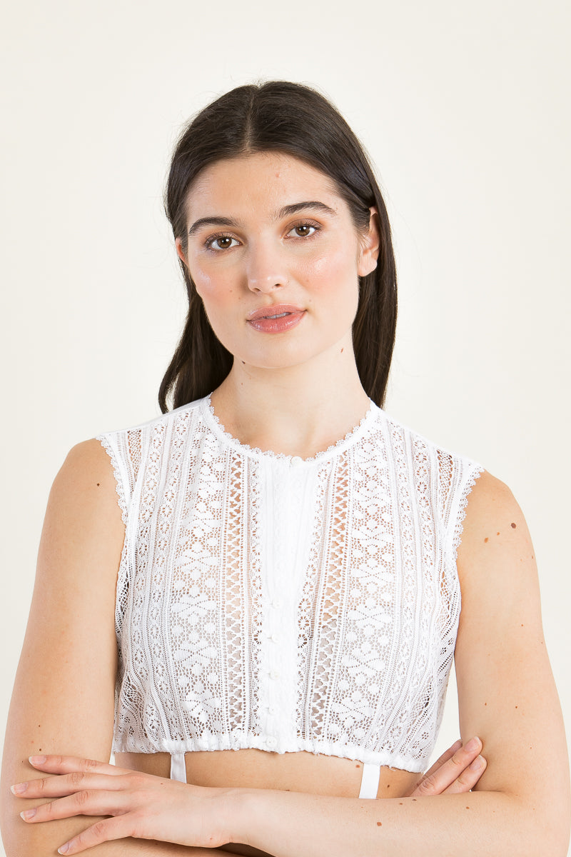 Gottseidank Dirndlbluse Viktoria reinweiß Rückansicht | Gottseidank Dirndl Blouse Viktoria Pure White back view