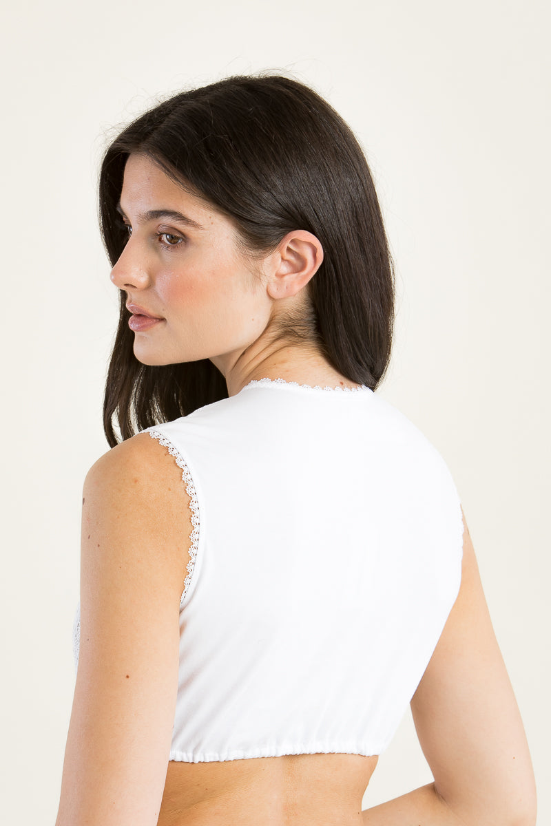Gottseidank Dirndlbluse Viktoria reinweiß Detail | Gottseidank Dirndl Blouse Viktoria Pure White detail