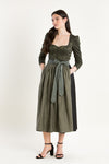 Gottseidank Ärmeldirndl Amelie Lindengrün Vorderansicht | Gottseidank Sleeved dirndl Amelie Linden green front view
