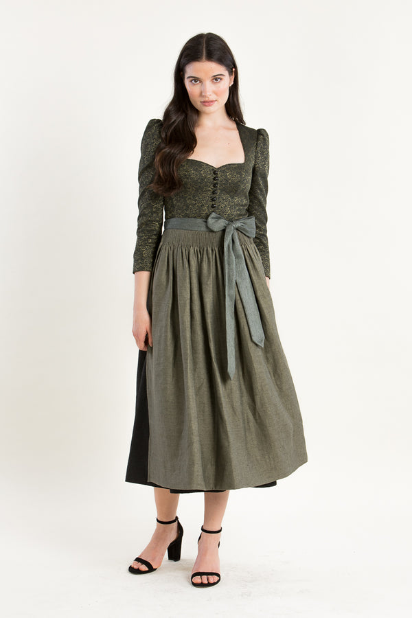 Gottseidank Ärmeldirndl Amelie Lindengrün Rückansicht | Gottseidank Sleeved dirndl Amelie Linden green back view