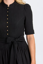 Gottseidank Ärmeldirndl Aurelia schwarzblau Detail | Gottseidank sleeved dirndl Aurelia black blue detail