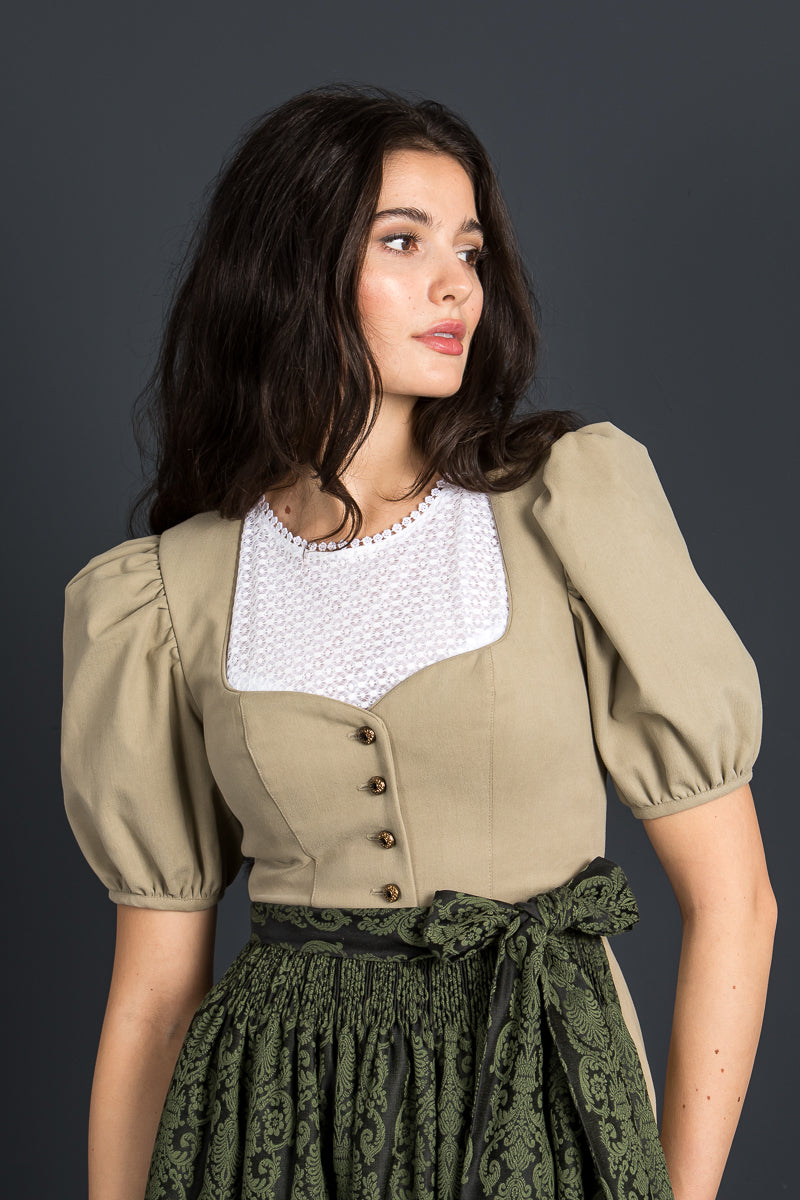 Gottseidank Ärmeldirndl Carolina stein Detail Schürze | Gottseidank sleeved dirndl Carolina stone apron detail