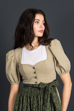 Gottseidank Ärmeldirndl Carolina stein Detail Schürze | Gottseidank sleeved dirndl Carolina stone apron detail