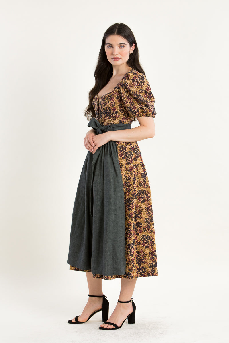 Gottseidank Ärmeldirndl Carolina curry Rückansicht | Gottseidank sleeved dirndl Carolina curry back view