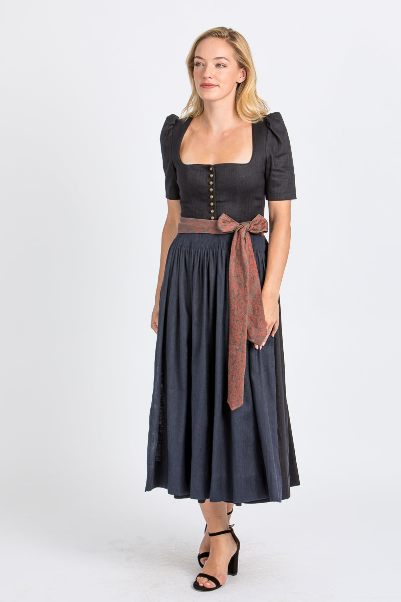 Gottseidank Dirndl Hanni carbonblau Rückansicht | Gottseidank Dirndl Hanni carbon blue back view