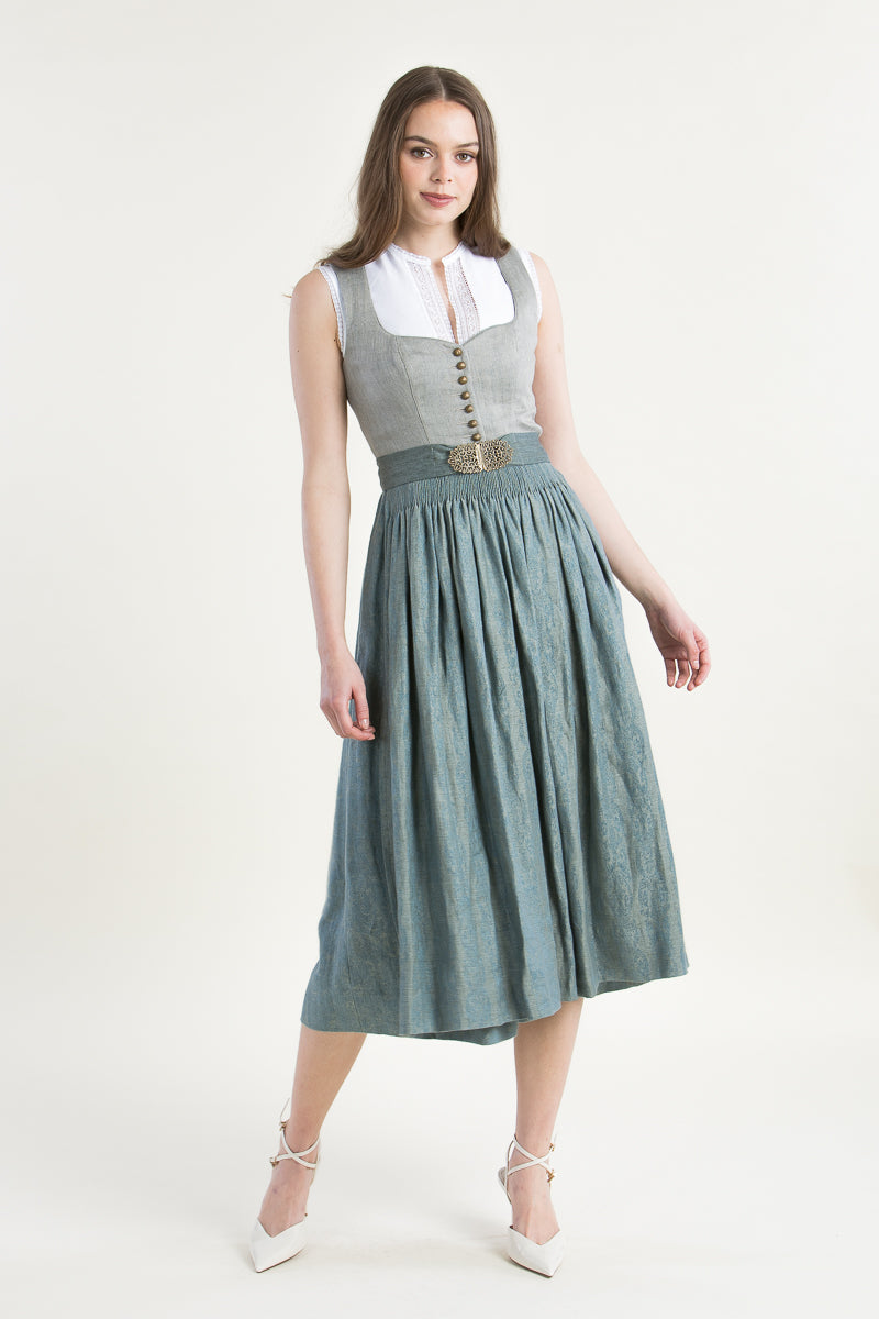 Gottseidank Dirndl Hedi cloud blue/blautanne Vorderansicht | Gottseidank Dirndl Hedi cloud blue/pine blue front view
