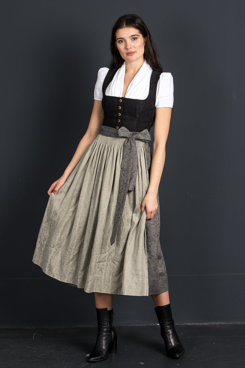 Gottseidank Dirndl Helene schwarz/chamois Detail Mieder | Gottseidank Dirndl Helene black/chamois bodice detail