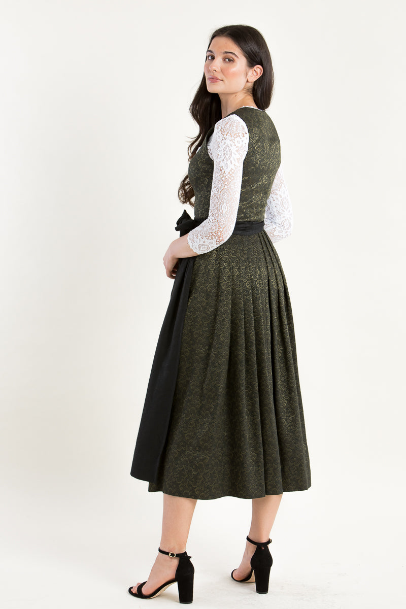 Gottseidank Dirndl Hedi lindengrün Detail Schürze | Gottseidank Dirndl Hedi linden green apron detail
