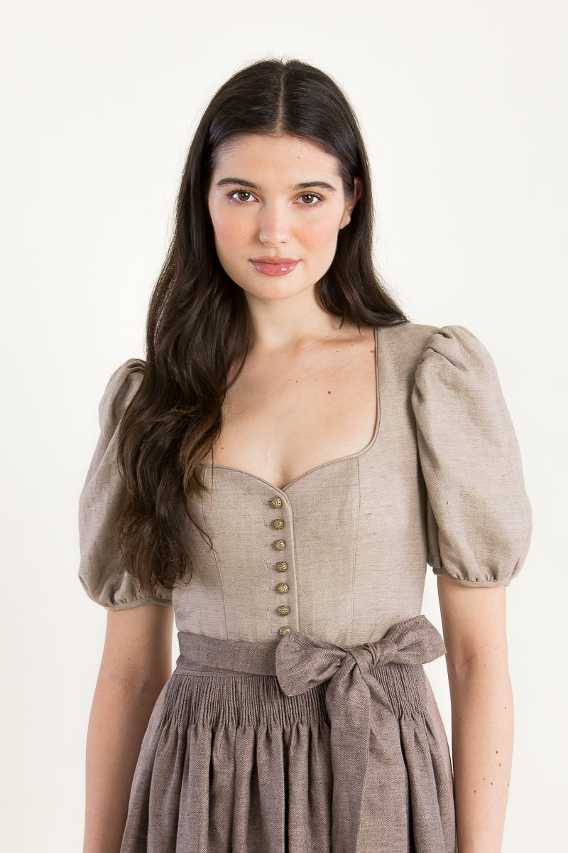 Gottseidank Leinendirndl Lina rose Rückansicht | Gottseidank linen dirndl Lina rose back view