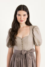 Gottseidank Leinendirndl Lina rose Rückansicht | Gottseidank linen dirndl Lina rose back view