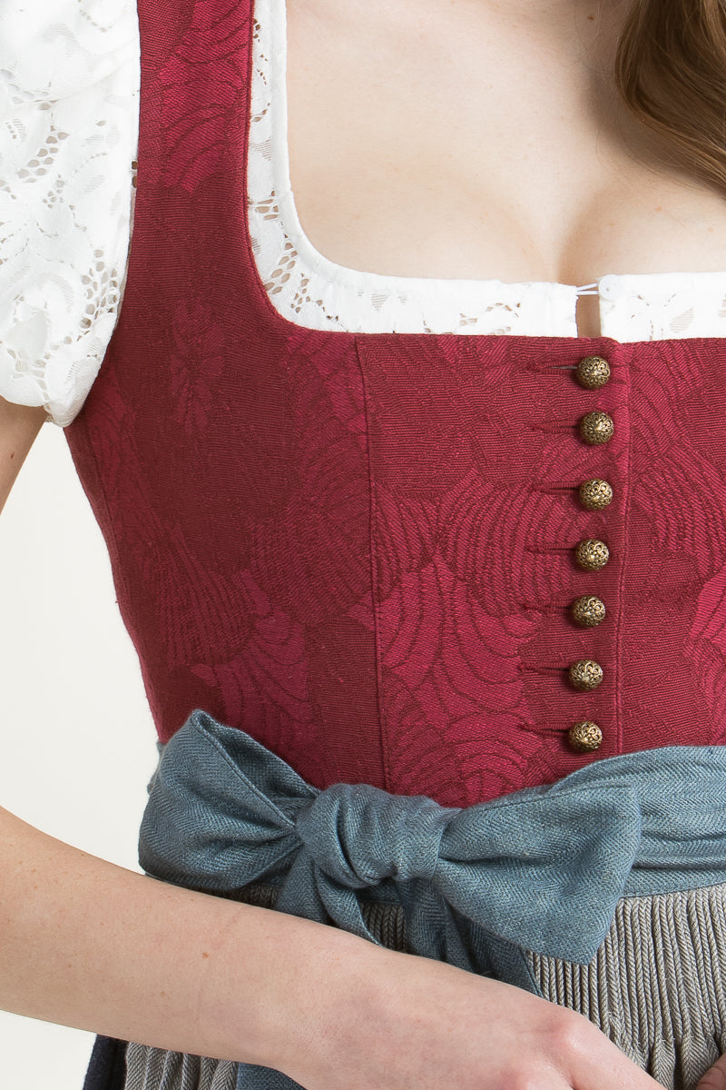 Gottseidank Dirndl Monika granatapfel Rückansicht | Gottseidank Dirndl Monika pomegranate back view