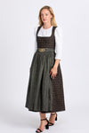 Gottseidank Dirndl Monika schwarz/oliv Vorderansicht | Gottseidank Dirndl Monika black/olive front view
