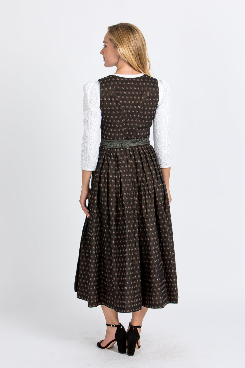 Gottseidank Dirndl Monika schwarz/oliv Detail Saum | Gottseidank Dirndl Monika black/olive hem detail