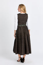 Gottseidank Dirndl Monika schwarz/oliv Detail Saum | Gottseidank Dirndl Monika black/olive hem detail