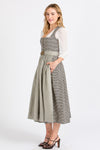 Gottseidank Dirndl Monika navy sesam Leinen Vorderansicht | Gottseidank Monika linen dirndl navy sesame front view