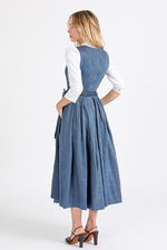 Gottseidank Leinendirndl Monika mao blau Vorderansicht | Gottseidank Monika linen dirndl mao blue front view