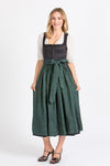 Gottseidank Häckchendirndl Vreni carbonblau Herzrüschen Vorderansicht | Gottseidank Vreni hook dirndl carbon blue heart ruffles front view