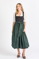 Gottseidank Häckchendirndl Vreni carbonblau Herzrüschen Vorderansicht | Gottseidank Vreni hook dirndl carbon blue heart ruffles front view