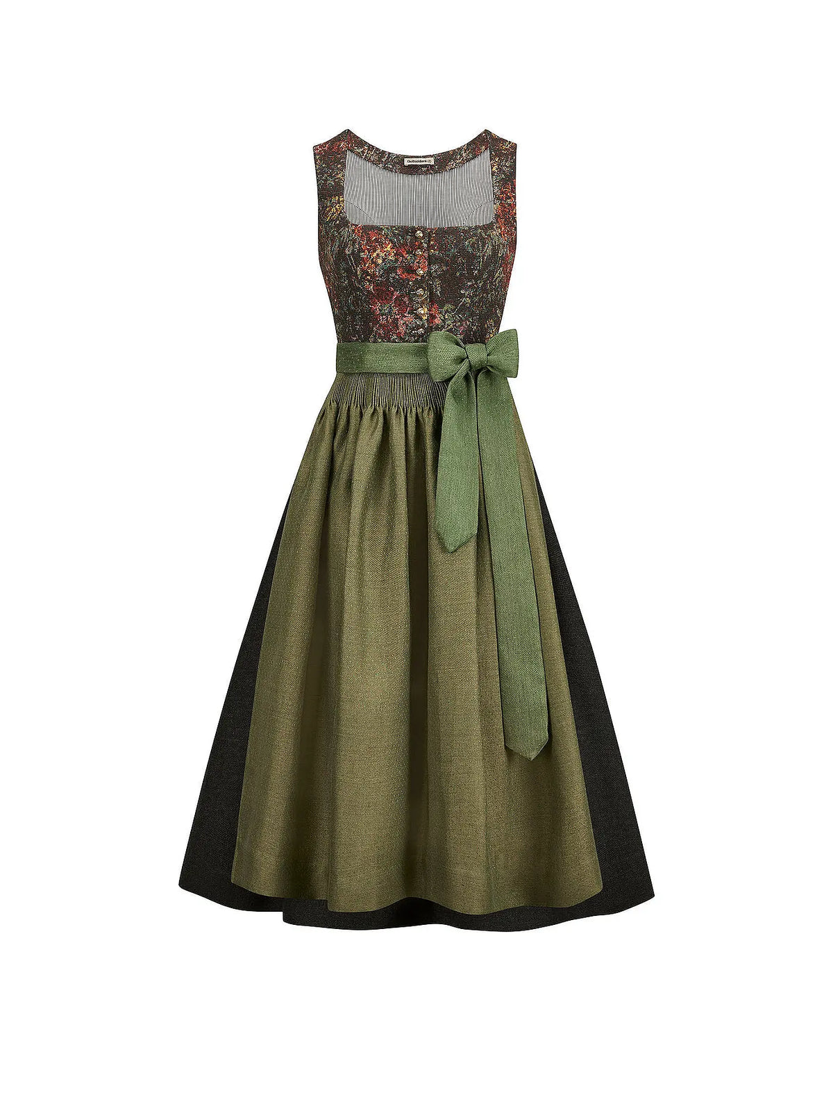 Gemustertes Jacquard Dirndl von Gottseidank. Frontansicht. 