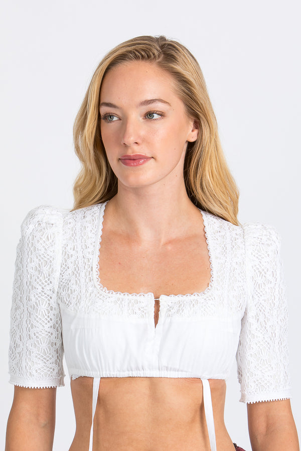 Gottseidank Dirndlbluse Ava weiß Detail | Gottseidank Dirndl Blouse Ava white detail