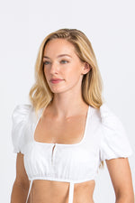 Gottseidank Dirndlbluse Irma eierschale Detail Knopfleiste | Gottseidank Dirndl Blouse Irma eggshell button placket detail