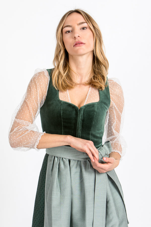 Gottseidank Dirndlbluse Nela Reinweiß Vorderansicht | Gottseidank Dirndl Blouse Nela pure white front view