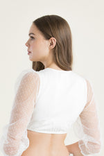 Gottseidank Dirndlbluse Nela Reinweiß Detail V-Ausschnitt | Gottseidank Dirndl Blouse Nela pure white V-neck detail