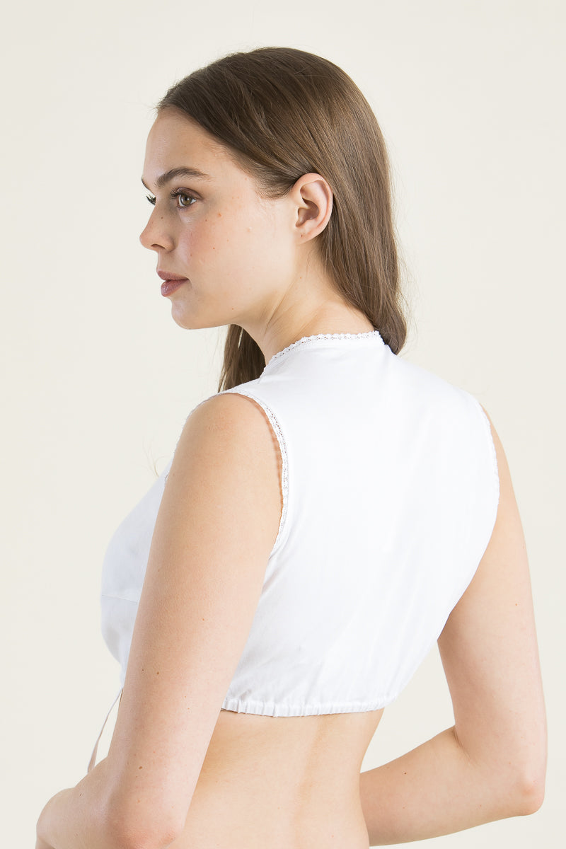 Gottseidank Dirndlbluse Romy weiß Getragen | Gottseidank Dirndl blouse Romy white worn