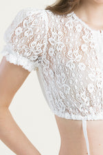 Gottseidank Dirndlbluse Viktoria eierschale Detail Spitze | Gottseidank Dirndl Blouse Viktoria eggshell lace detail