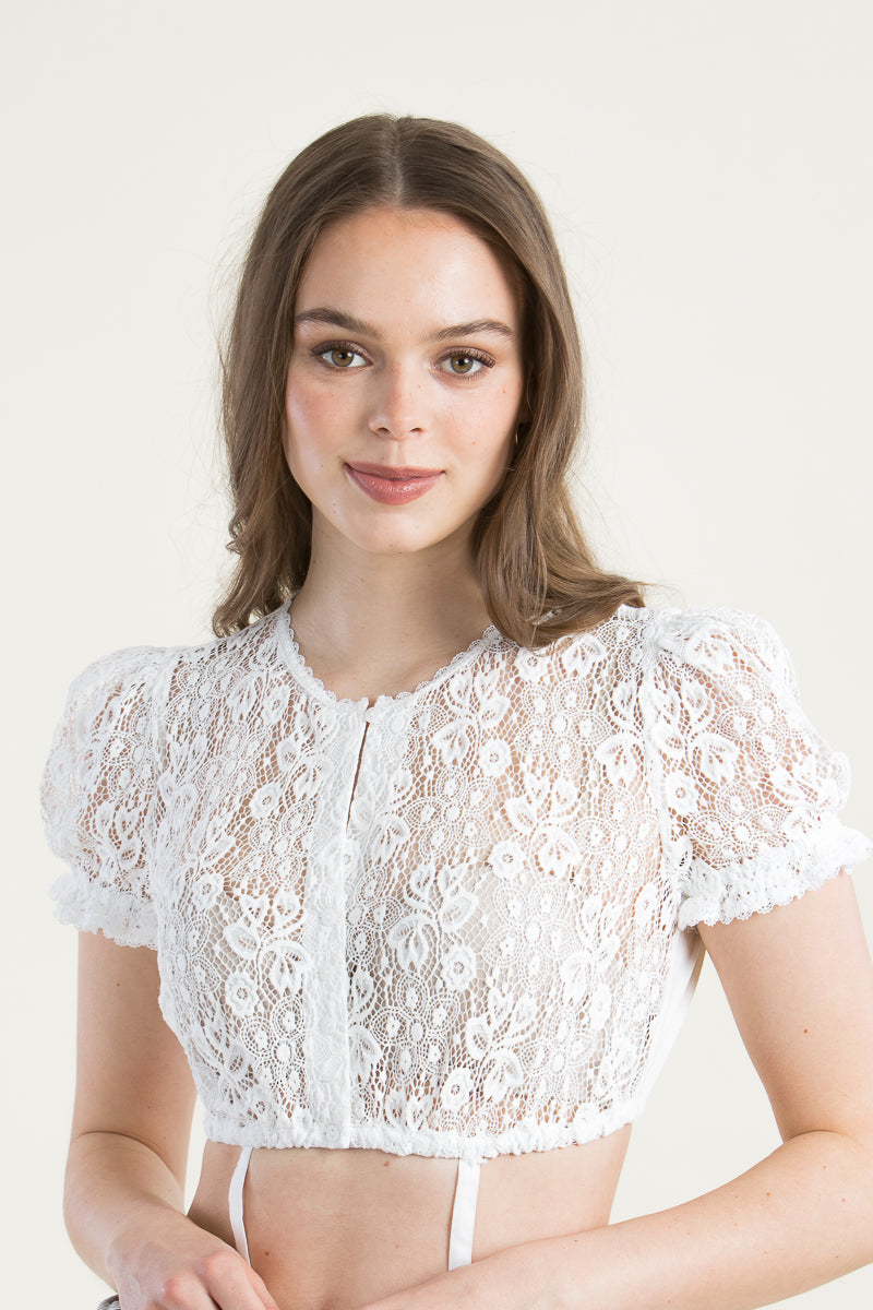 Gottseidank Dirndlbluse Viktoria eierschale Detail Knopfleiste | Gottseidank Dirndl Blouse Viktoria eggshell button placket detail
