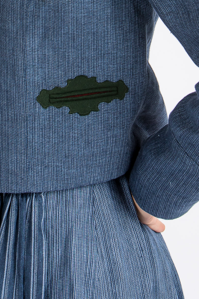 Gottseidank Trachtenjacke Flora Mao Blau Detail | Gottseidank traditional jacket Flora mao blue detail
