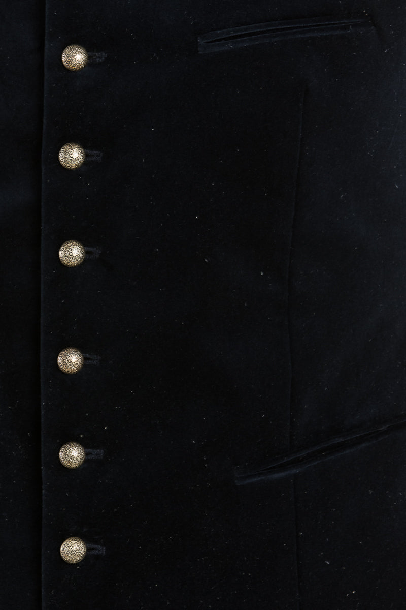 Gottseidank Samt Weste Konstantin schwarzblau Detail | Gottseidank Konstantin Black-blue detail