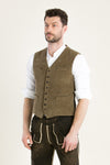 Gottseidank Trachtenweste Elias Nougat Vorderansicht | Gottseidank Trachten Vest Elias nougat front view