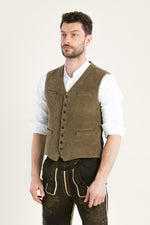 Gottseidank Trachtenweste Elias Nougat Vorderansicht | Gottseidank Trachten Vest Elias nougat front view