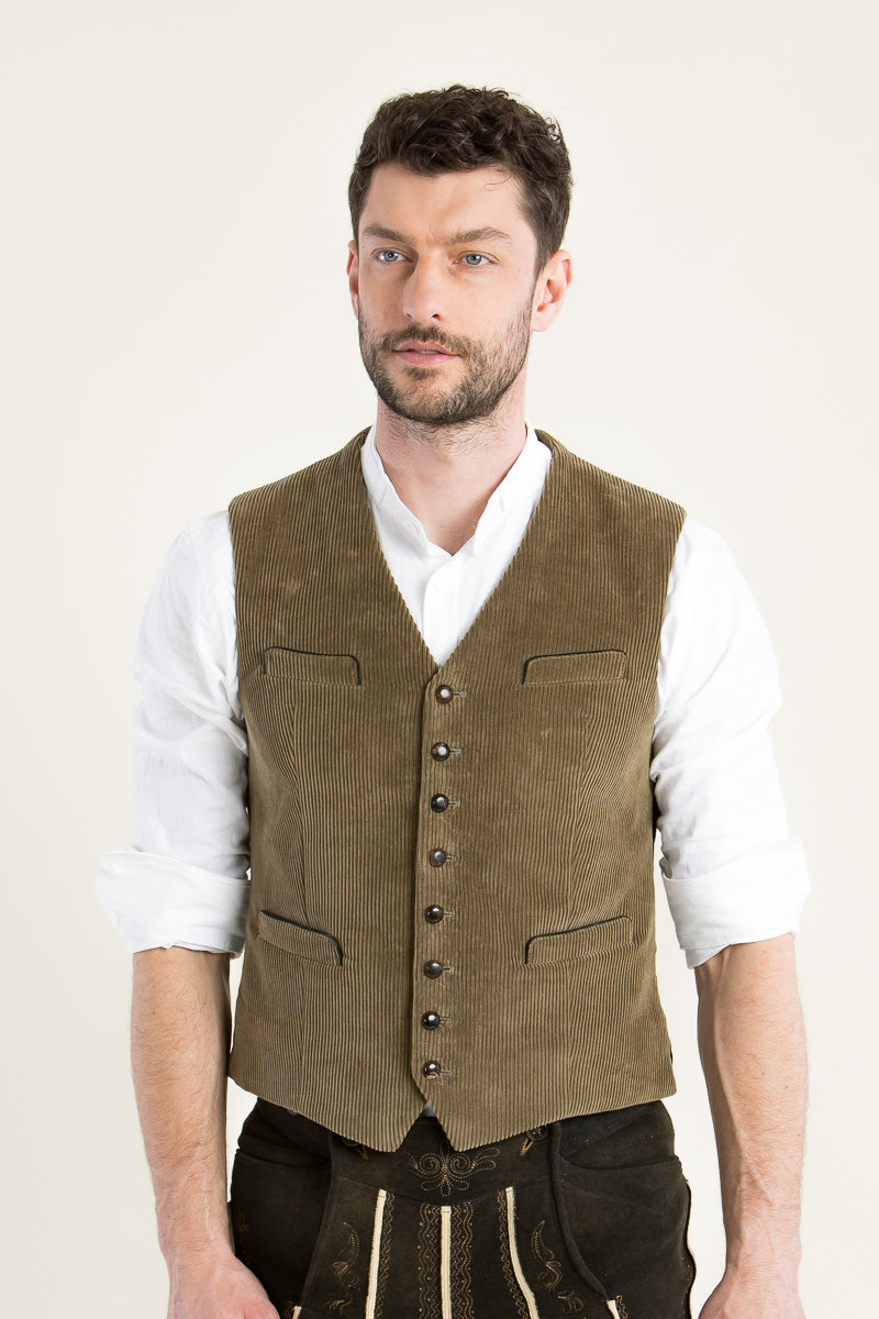 Gottseidank Trachtenweste Elias Nougat Knopfdetail | Gottseidank Trachten Vest Elias nougat button detail