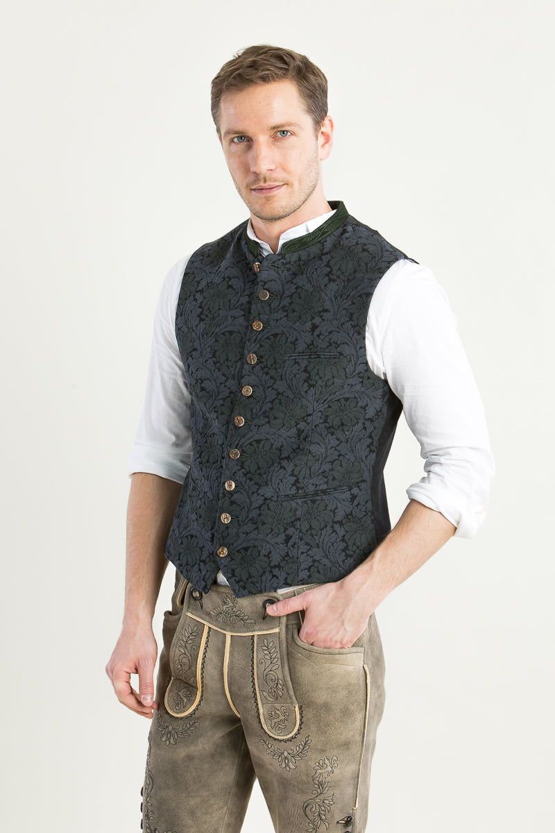 Gottseidank Trachtenweste Konstantin Nachtblau Vorderansicht | Gottseidank Mens Waistcoat Konstantin Night Blue front view