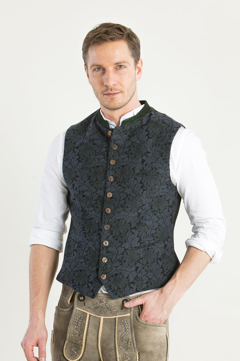 Gottseidank Trachtenweste Konstantin Nachtblau Detail | Gottseidank Mens Waistcoat Konstantin Night Blue detail