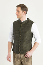 Gottseidank Trachtenweste Konstantin Moosgrün Detail | Gottseidank Mens Waistcoat Konstantin Moss Green detail