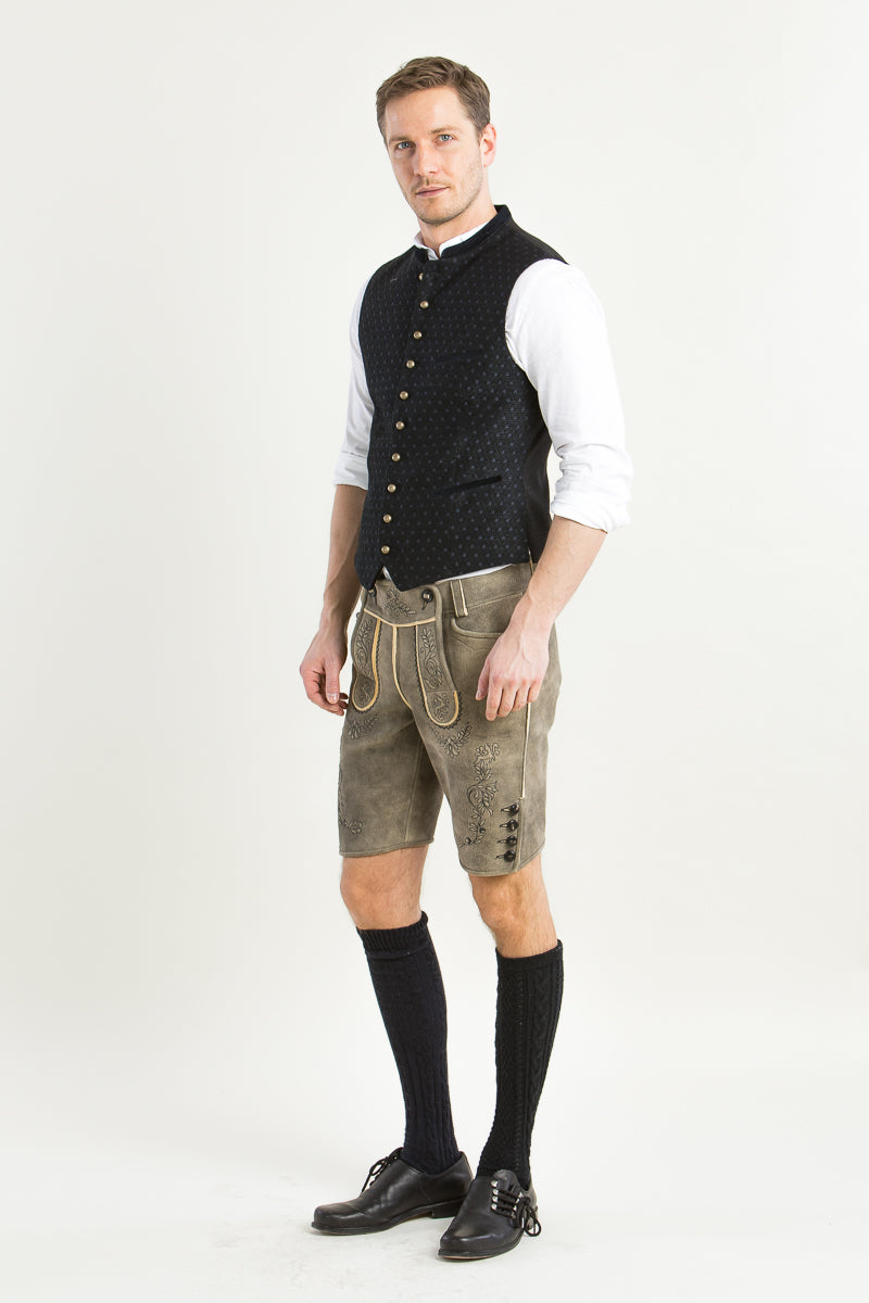 Gottseidank Trachtenweste Konstantin Petrolblau Rückansicht | Gottseidank Mens Waistcoat Konstantin Petrol Blue back view