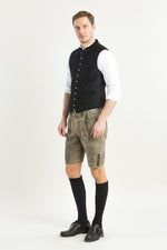 Gottseidank Trachtenweste Konstantin Petrolblau Rückansicht | Gottseidank Mens Waistcoat Konstantin Petrol Blue back view