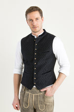 Gottseidank Trachtenweste Konstantin Petrolblau Vorderansicht | Gottseidank Mens Waistcoat Konstantin Petrol Blue front view