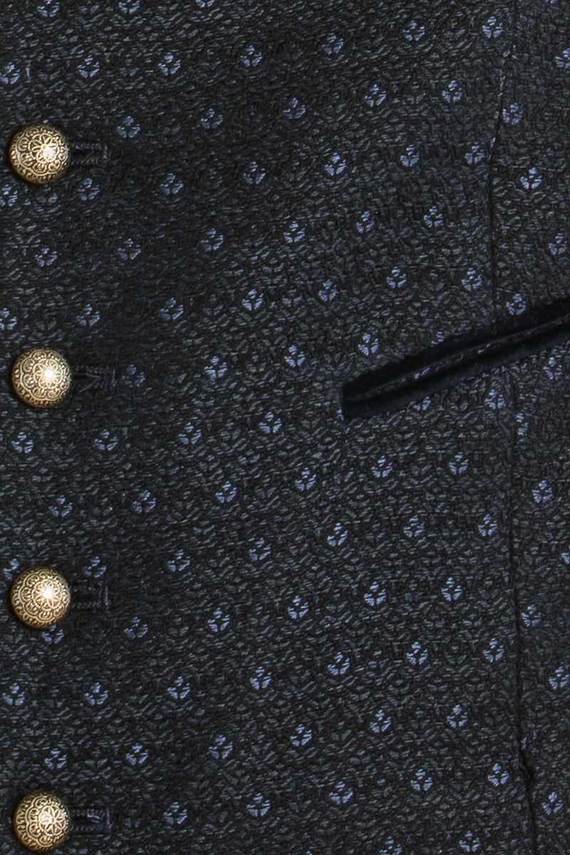 Gottseidank Trachtenweste Konstantin Petrolblau Detail | Gottseidank Mens Waistcoat Konstantin Petrol Blue detail