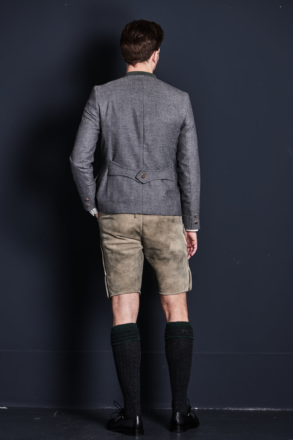 Gottseidank Trachtenjanker Helmut Zinngrau Detail | Gottseidank traditional jacket Helmut pewter grey detail