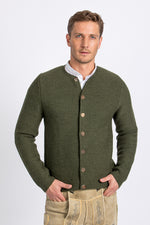 Gottseidank Strickjanker Aloisius bronzegrün Vorderansicht | Gottseidank Knit Jacket Aloisius bronze green front view