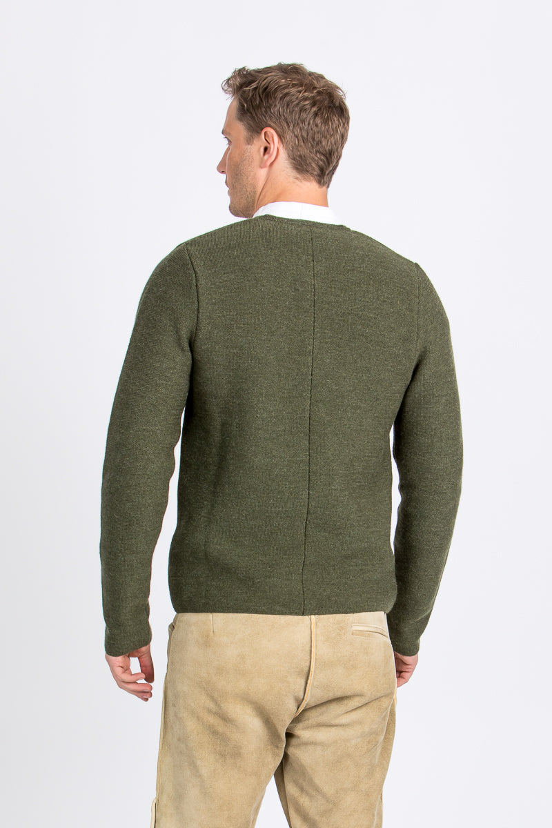 Gottseidank Strickjanker Aloisius bronzegrün Detail | Gottseidank Knit Jacket Aloisius bronze green detail