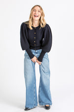 Gottseidank Strickjacke Gisela marine Getragen | Gottseidank knit jacket Gisela navy worn
