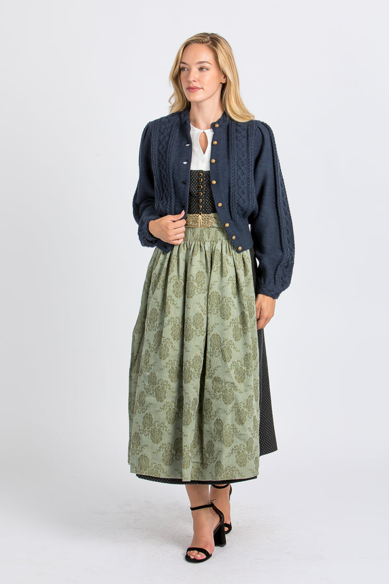 Gottseidank Trachtenstrickjacke Damen Lea Mao-Blau Rückansicht | Gottseidank Women's Traditional Knit Jacket Lea Mao blue back view