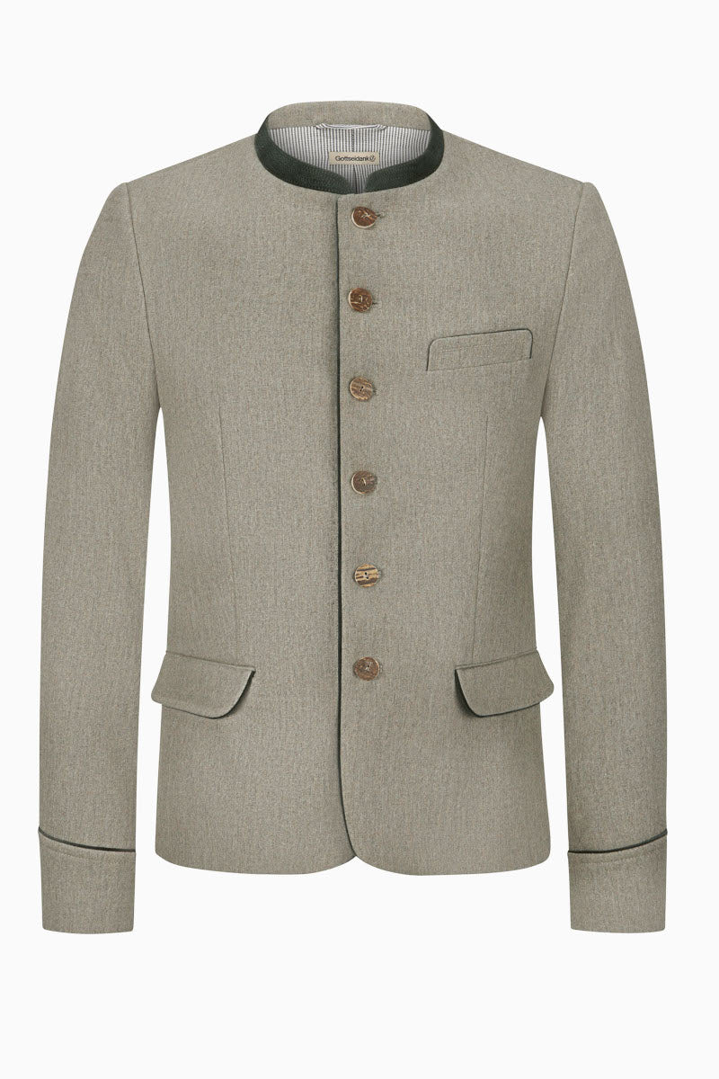 Gottseidank Trachtenjanker Helmut Desert Sage Detail | Gottseidank Mens Traditional Jacket Helmut Desert Sage detail