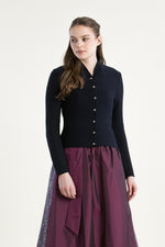 Gottseidank Strickjacke Anna marine Rückansicht | Gottseidank Knit Jacket Anna navy back view